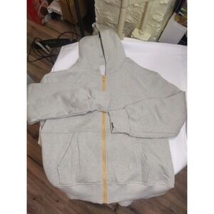 FISOEW Womens Heather Grey Zip Up Hoodie Fleece Lined Sweatshirt M1T508 Medium